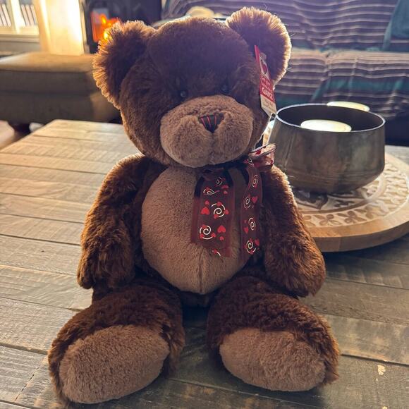 GANZ 12” Chocolate Fondue Colored Soft Teddy Bear Plush Toy Stuffed Animal - Picture 1 of 8